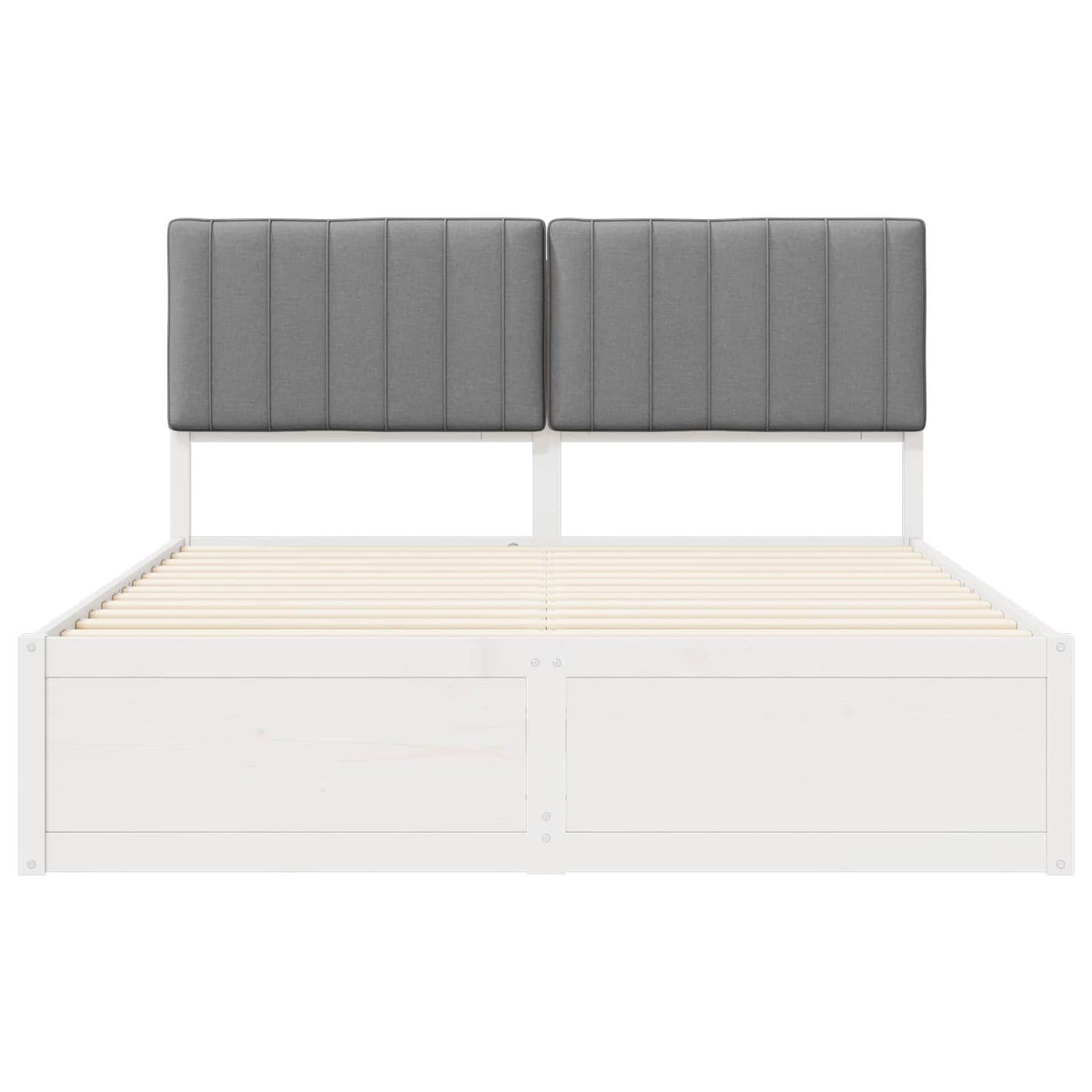 Letto con Testiera Rivestita Grigio chiaro 150 x 200 cm