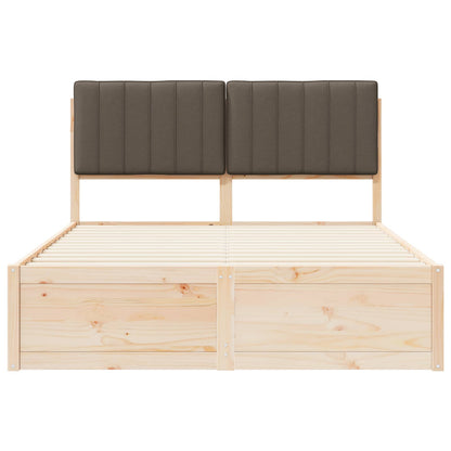 Letto con Testiera Rivestita Talpa 140 x 200 cm Pino massello