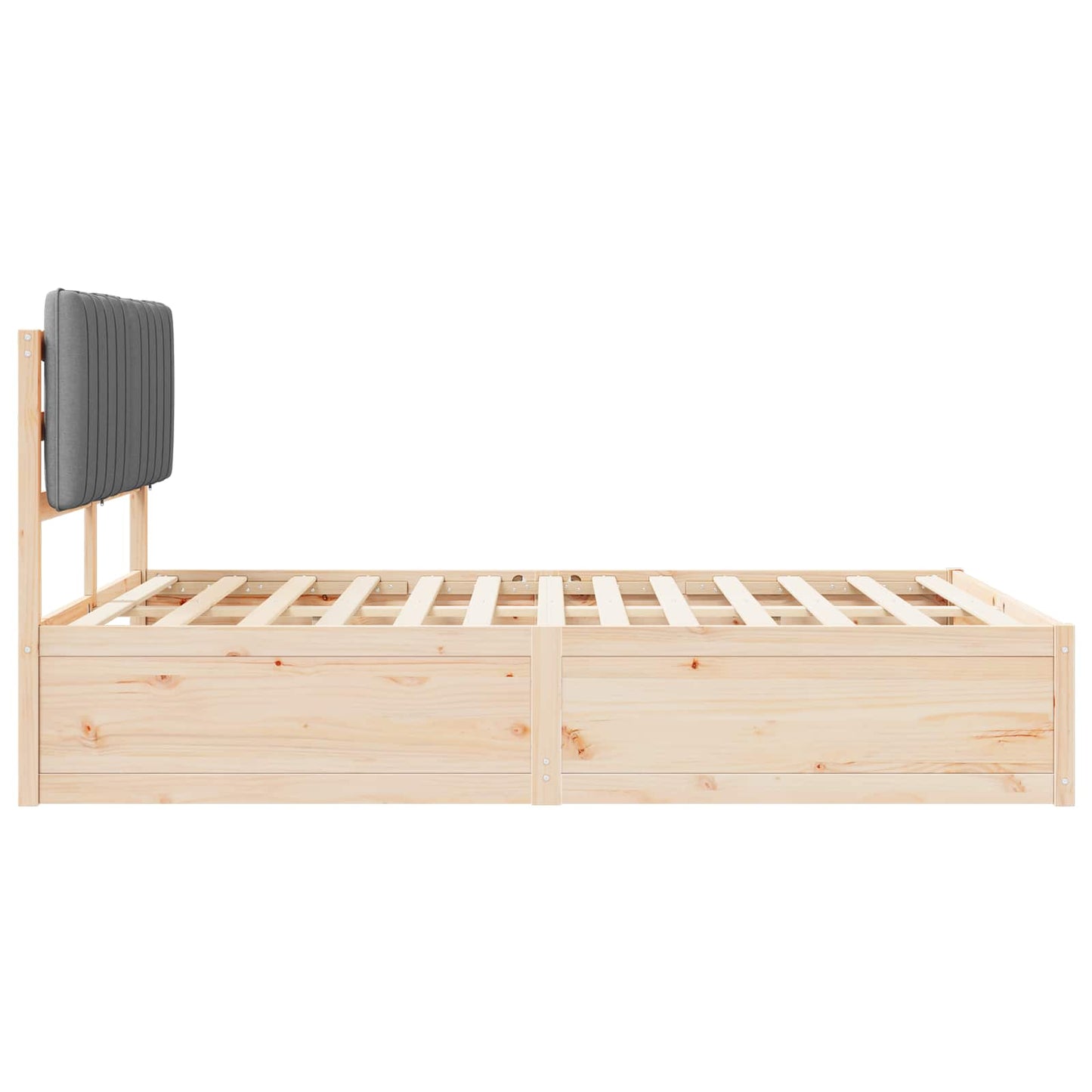 Letto con Testiera Rivestita Grigio chiaro 140 x 190 cm