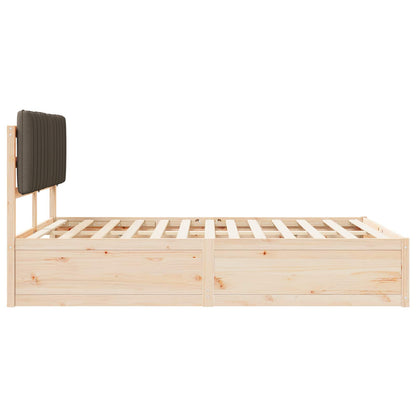 Letto con Testiera Rivestita Talpa 140 x 190 cm Pino massello