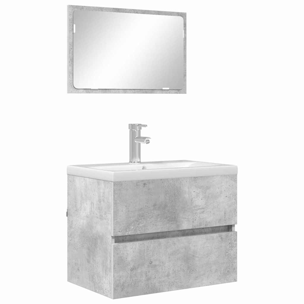 Set di mobili per il bagno Grigio cemento 60 x 38,3 x 45 cm | homemem39