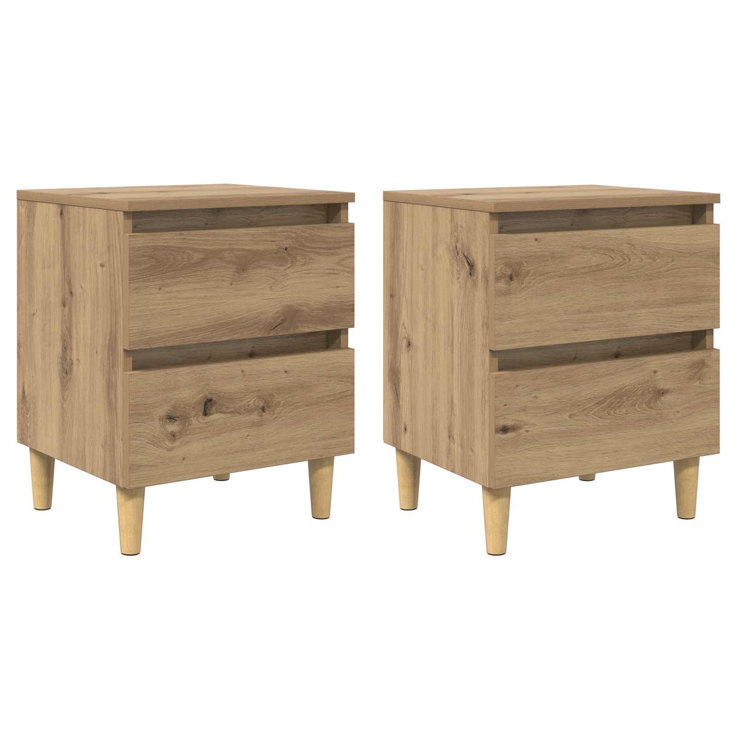 Mobiletti da letto 2 pz Rovere artigianale 40 x 35 x 50 cm