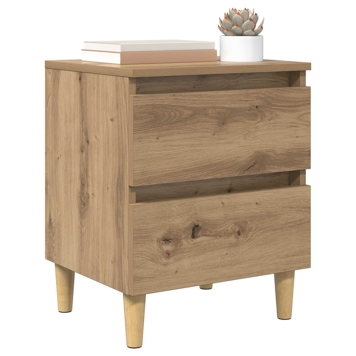 Mobiletti da letto 2 pz Rovere artigianale 40 x 35 x 50 cm