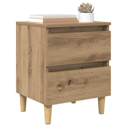 Mobiletti da letto 2 pz Rovere artigianale 40 x 35 x 50 cm