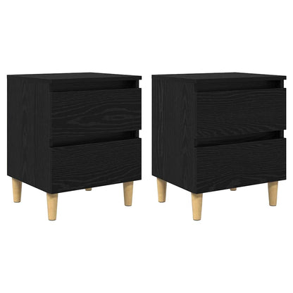 Mobiletti da letto 2 pz Rovere Nero 40 x 35 x 50 cm