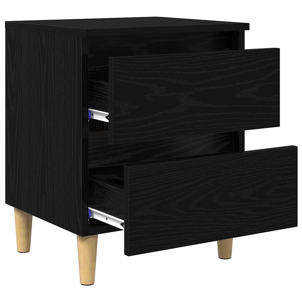 Mobiletti da letto 2 pz Rovere Nero 40 x 35 x 50 cm