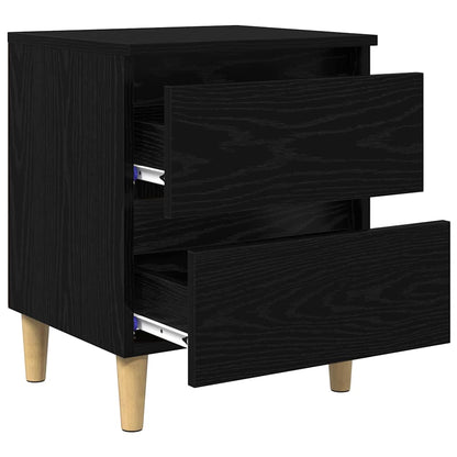 Mobiletti da letto 2 pz Rovere Nero 40 x 35 x 50 cm