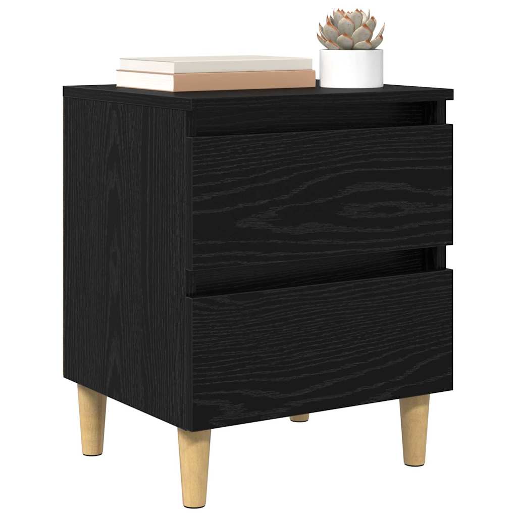 Mobiletti da letto 2 pz Rovere Nero 40 x 35 x 50 cm