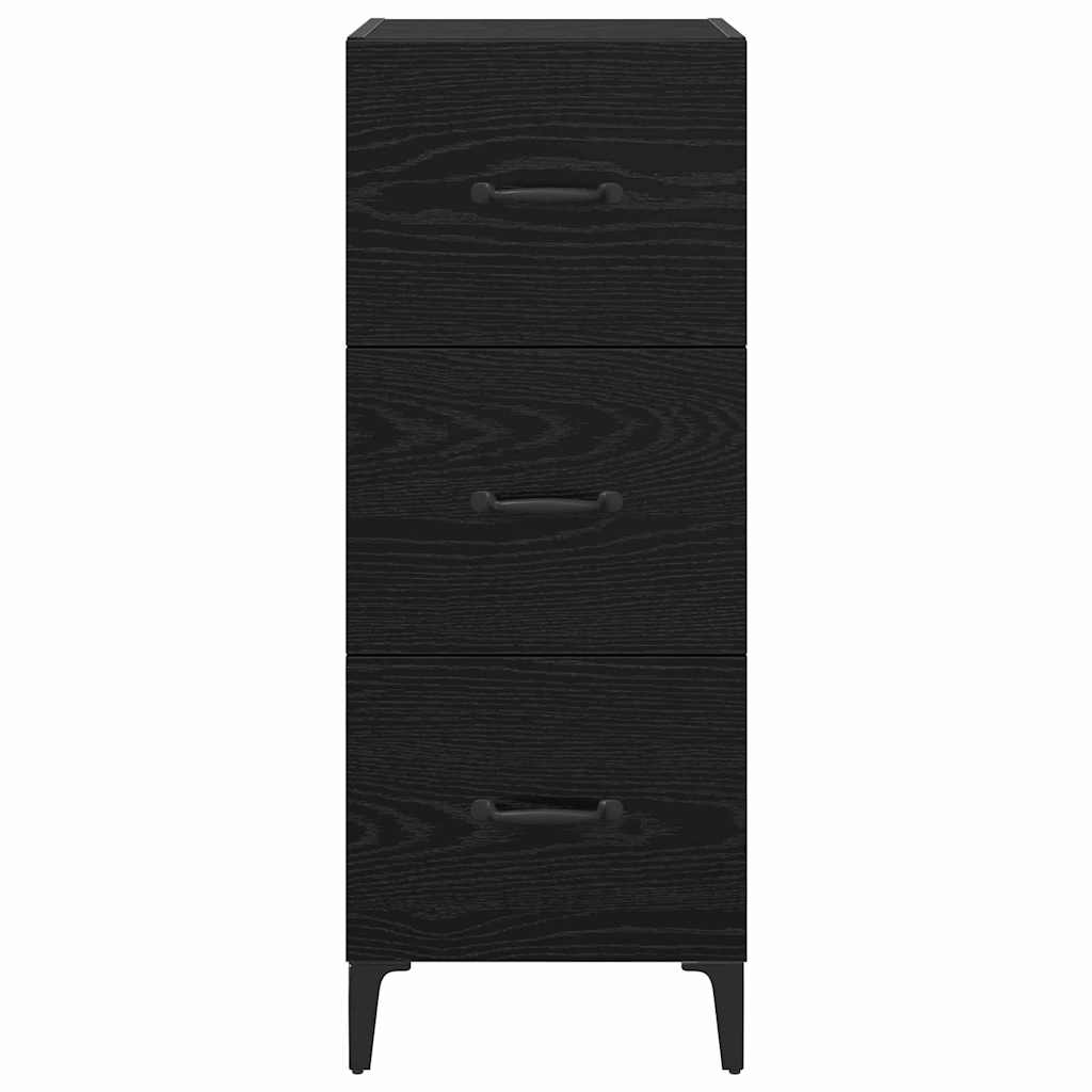 Credenza Rovere Nero 34,5 x 34 x 90 cm Legno multistrato