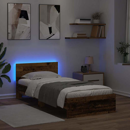 Struttura del letto con testiera Legno vecchio 100 x 200 cm