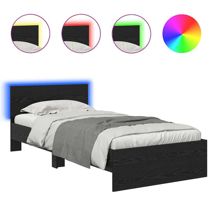 Struttura del letto Rovere Nero 100 x 200 cm Legno multistrato