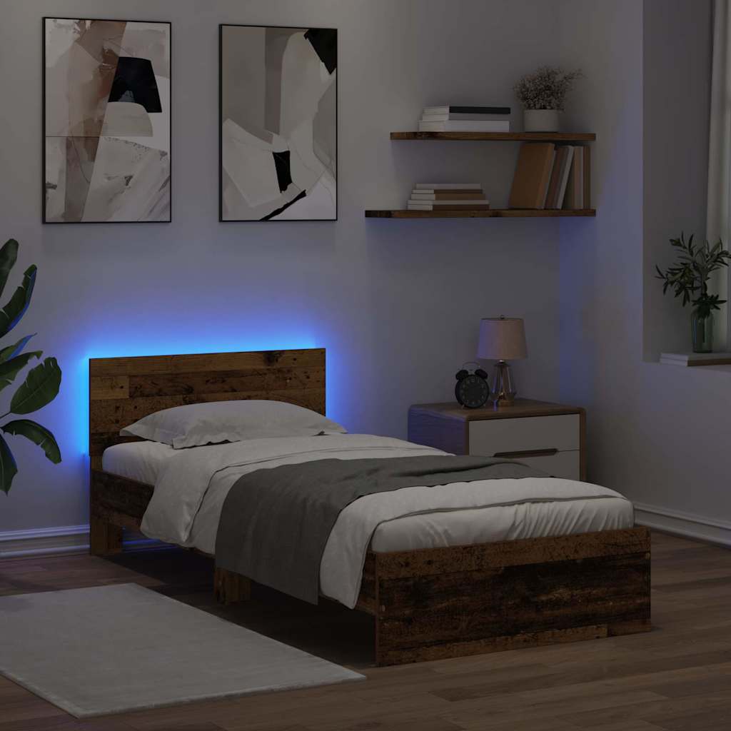 Struttura del letto Legno vecchio 90 x 190 cm Legno multistrato