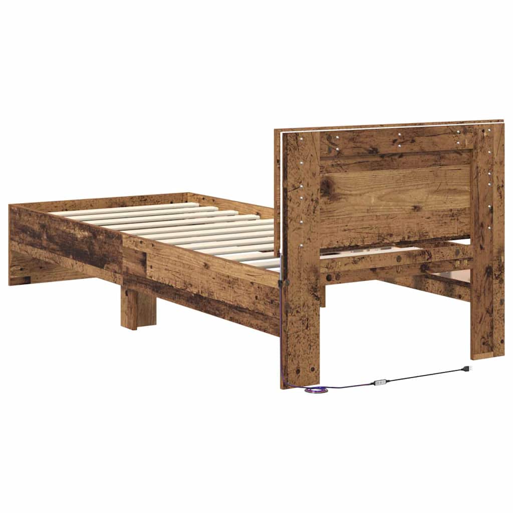 Struttura del letto Legno vecchio 75 x 190 cm Legno multistrato