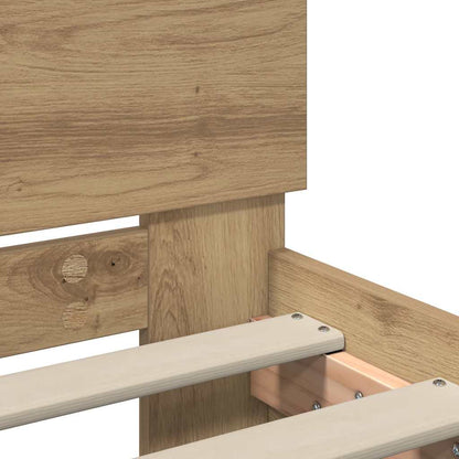 Struttura del letto con testiera Rovere artigianale 75 x 190 cm