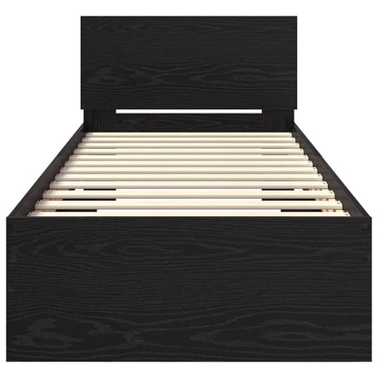 Struttura del letto Rovere Nero 75 x 190 cm Legno multistrato