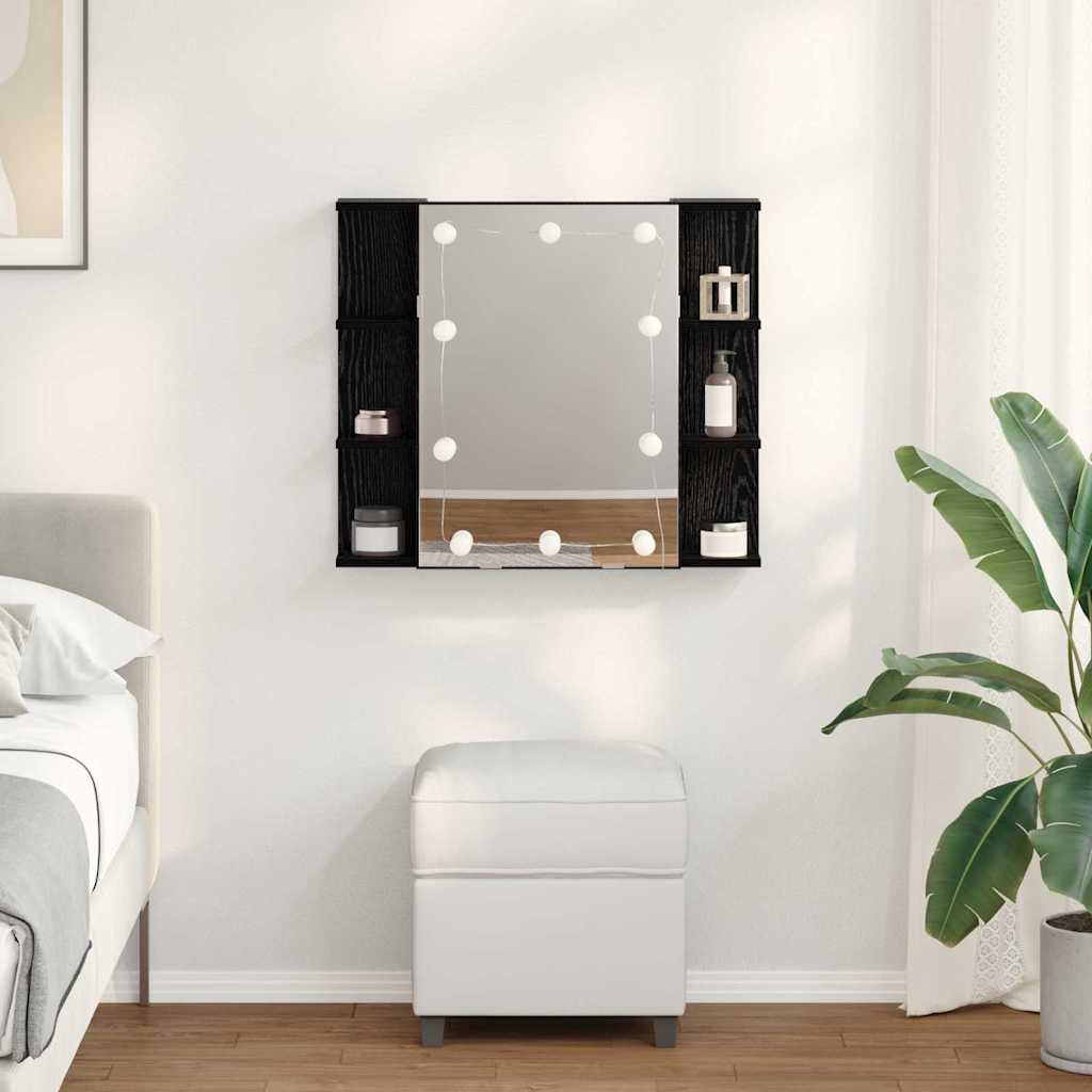 Mobiletto per specchio Rovere Nero 70 x 16,5 x 60 cm | homemem39