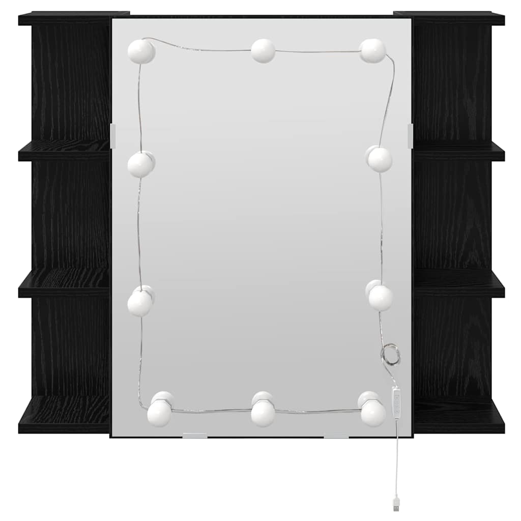 Mobiletto per specchio Rovere Nero 70 x 16,5 x 60 cm | homemem39