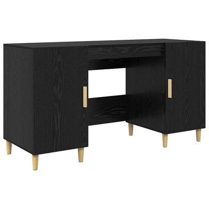 Scrivania Rovere Nero 140 x 50 x 75 cm Legno multistrato | homemem39