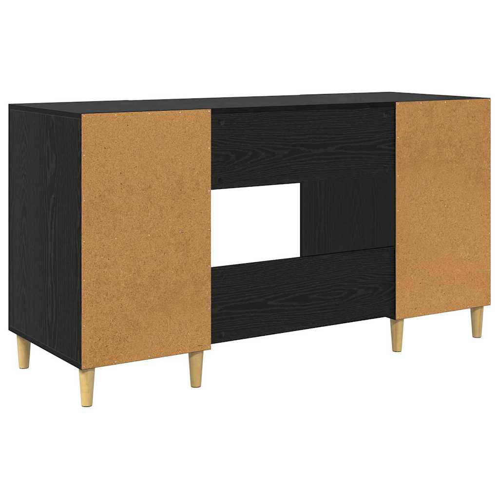 Scrivania Rovere Nero 140 x 50 x 75 cm Legno multistrato | homemem39