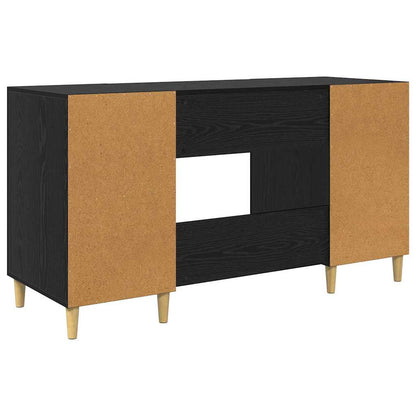 Scrivania Rovere Nero 140 x 50 x 75 cm Legno multistrato | homemem39