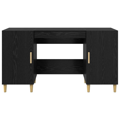 Scrivania Rovere Nero 140 x 50 x 75 cm Legno multistrato | homemem39