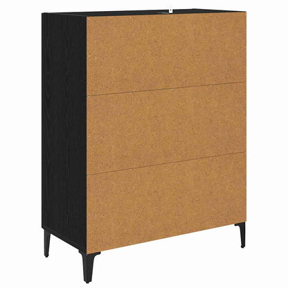 Credenza Rovere Nero 69,5 x 34 x 90 cm Legno multistrato