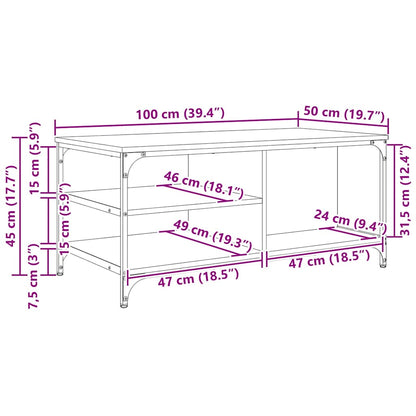 Tavolino da salotto Rovere artigianale 100 x 50 x 45 cm | homemem39