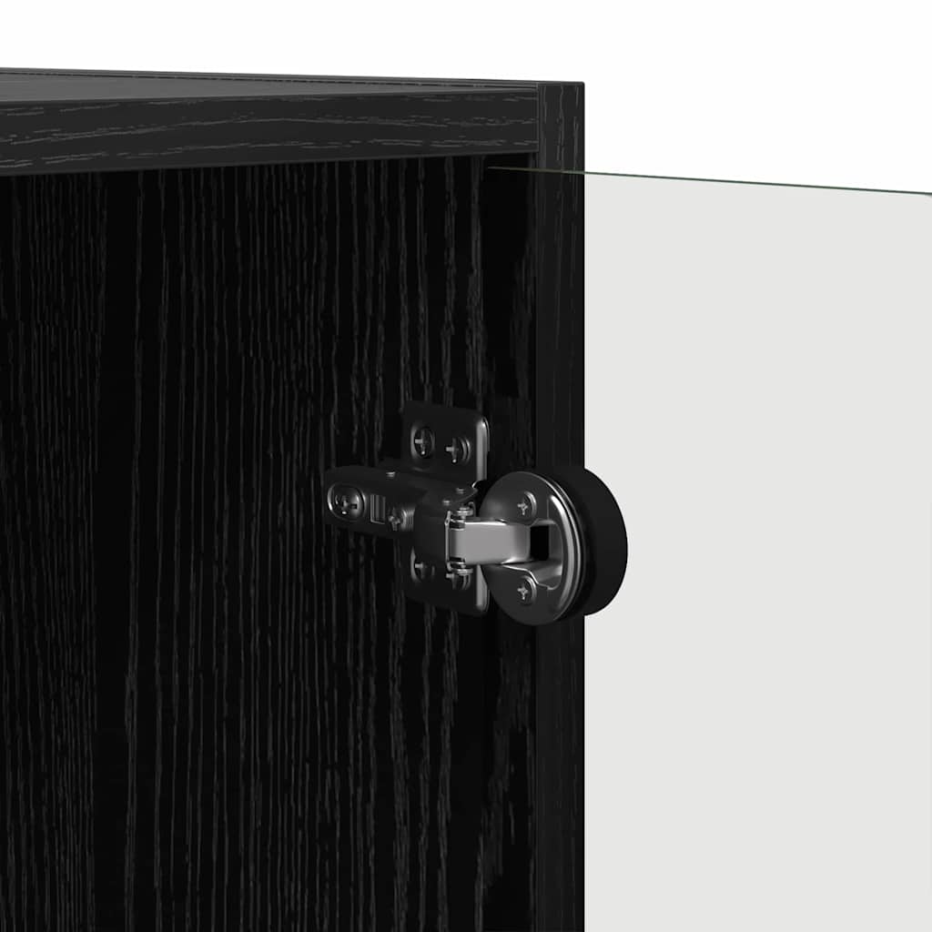 Mobile laterale Rovere Nero 68 x 37 x 75,5 cm Legno multistrato