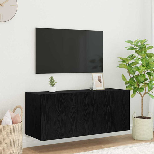 Mobile TV da parete Rovere Nero 100 x 35 x 41 cm