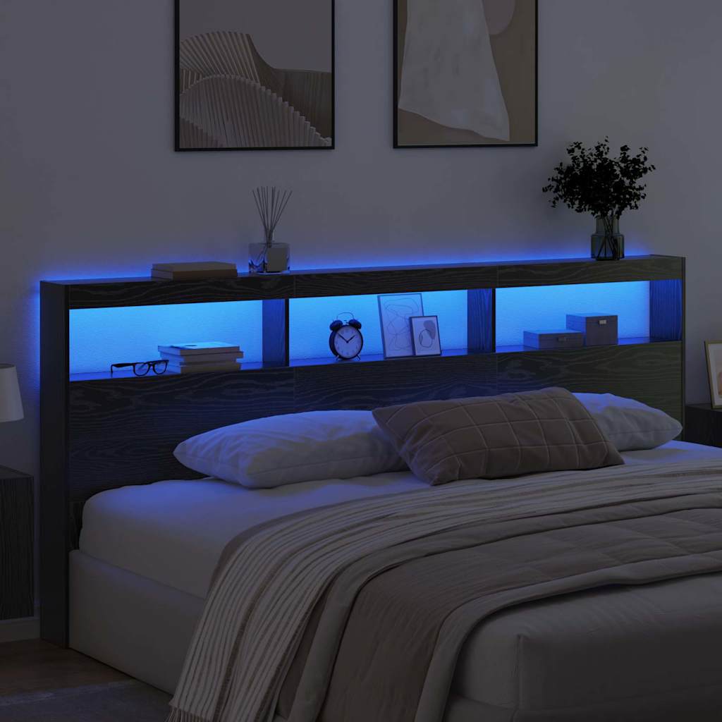 Testiera Rovere Nero 220 x 17 x 102 cm Legno multistrato - homemem39