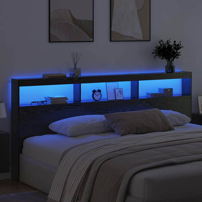 Testiera Rovere Nero 220 x 17 x 102 cm Legno multistrato - homemem39