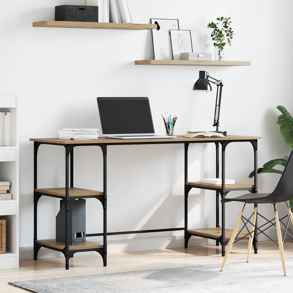 Scrivania Rovere artigianale 140 x 50 x 75 cm Legno multistrato | homemem39
