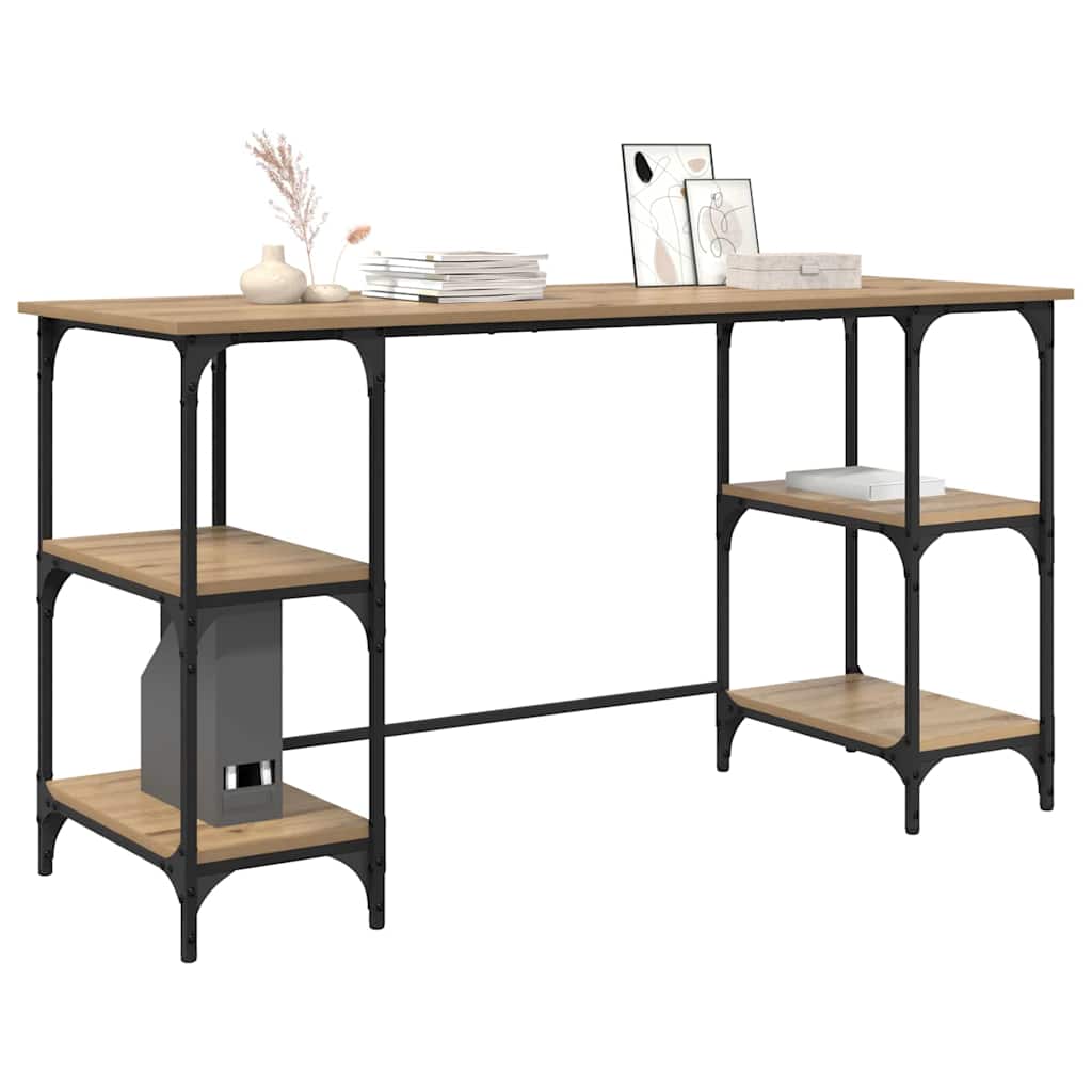 Scrivania Rovere artigianale 140 x 50 x 75 cm Legno multistrato | homemem39