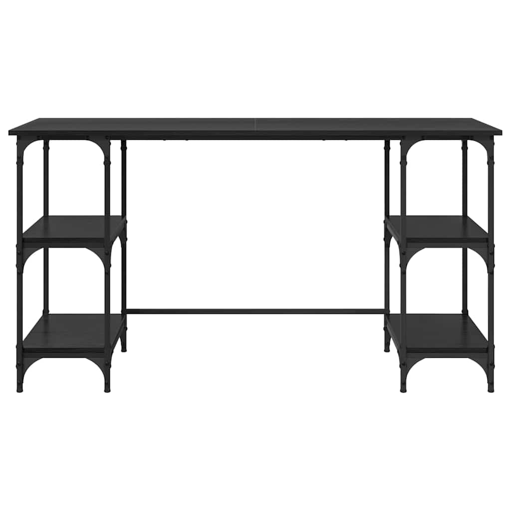 Scrivania Rovere Nero 140 x 50 x 75 cm Legno multistrato | homemem39
