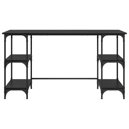 Scrivania Rovere Nero 140 x 50 x 75 cm Legno multistrato | homemem39