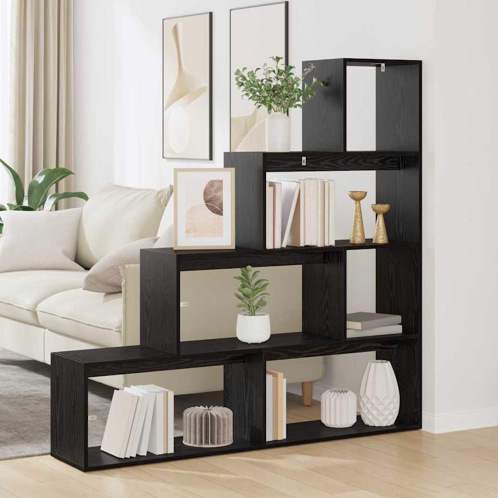 Libreria divisoria Rovere Nero 143,5 x 29 x 143,5 cm