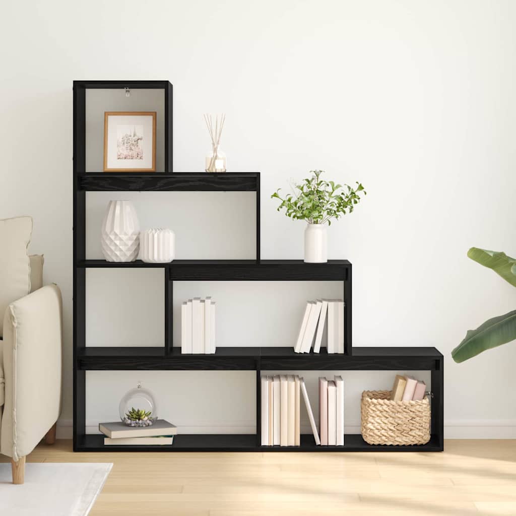 Libreria divisoria Rovere Nero 143,5 x 29 x 143,5 cm