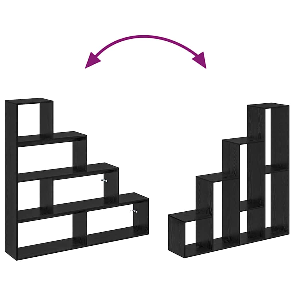 Libreria divisoria Rovere Nero 143,5 x 29 x 143,5 cm