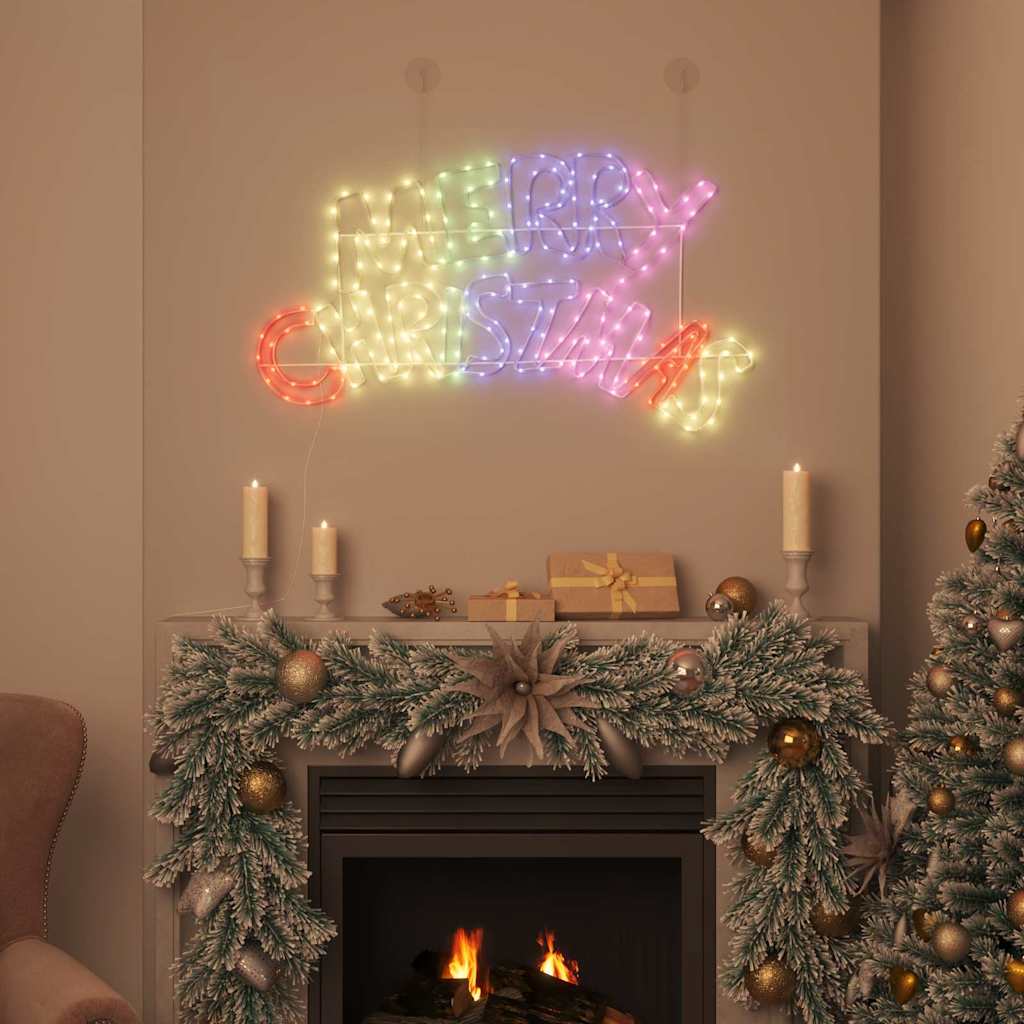 Insegna di Natale con 240 LED Multicolore 99,5 x 54 cm PVC | homemem39