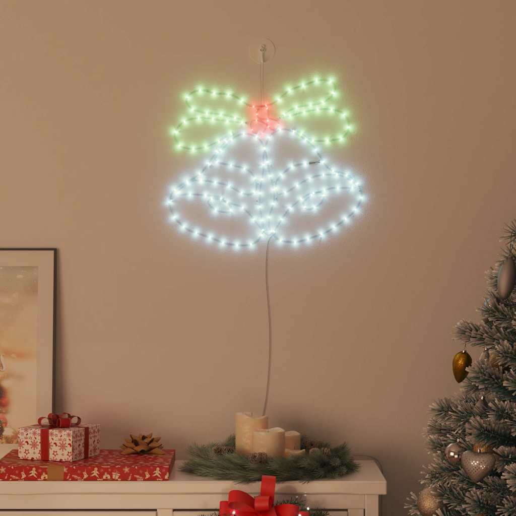 Campana di Natale con 144 LED Multicolore 57 x 47,5 cm PVC | homemem39