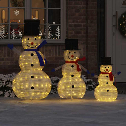 Famiglia di Pupazzi di Neve di Natale 3 pcs Bianco caldo | homemem39
