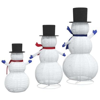 Famiglia di Pupazzi di Neve di Natale 3 pcs Bianco caldo | homemem39