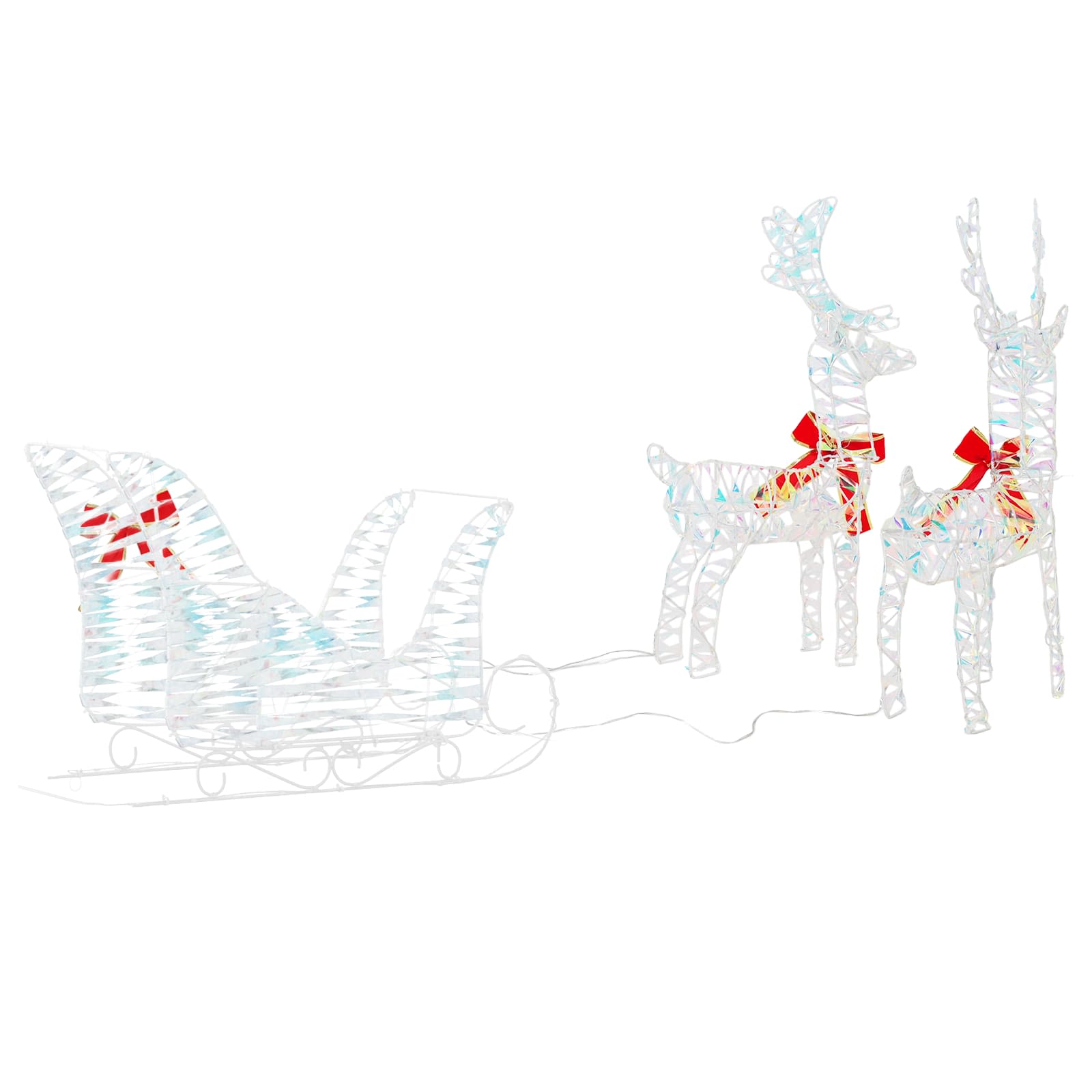 Slitta trainata da renna Bianco caldo 30 x 12 x 54,5 cm PET | homemem39