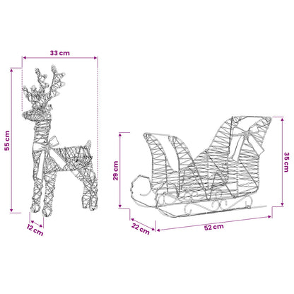 Slitta trainata da renna Bianco caldo 30 x 12 x 54,5 cm PET | homemem39