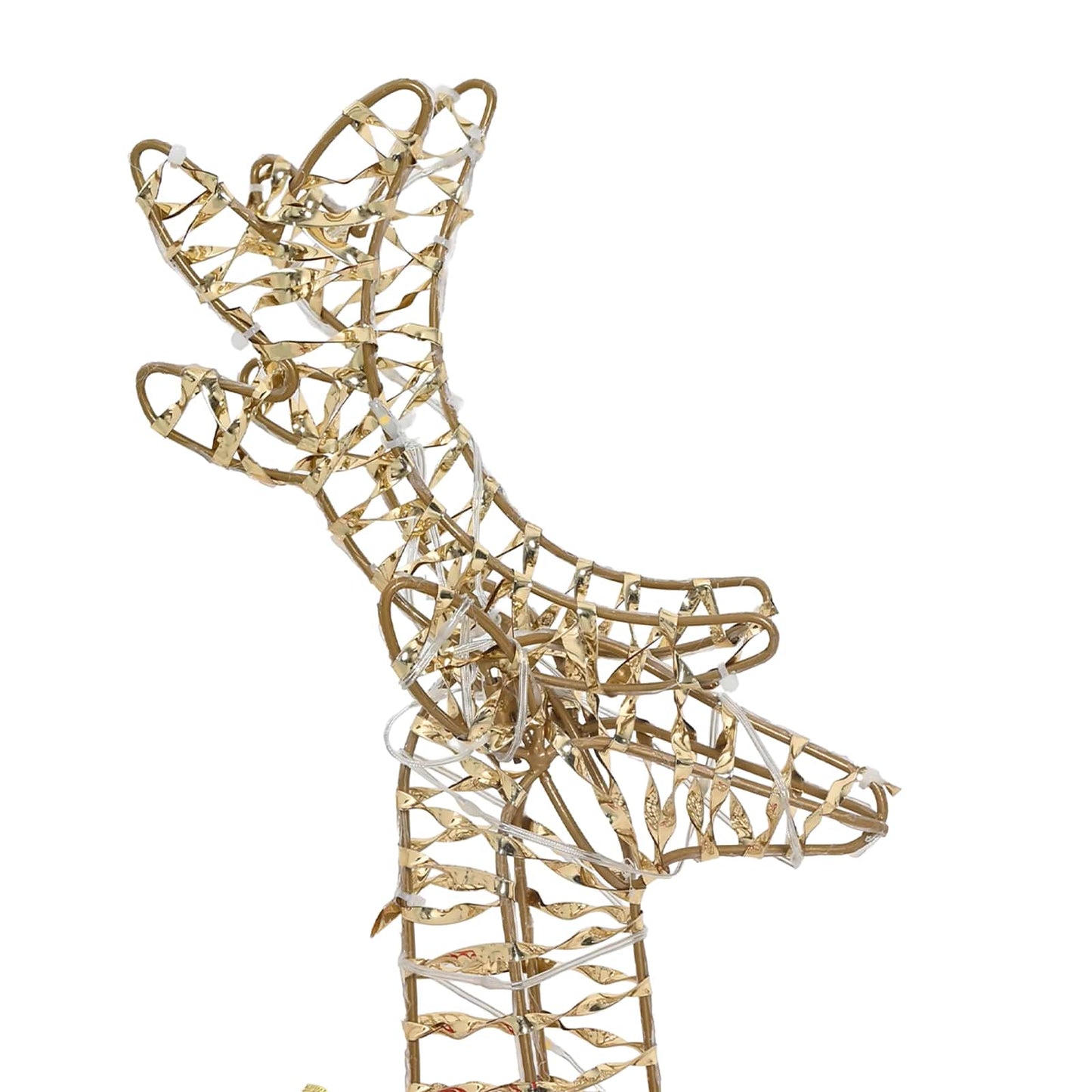 Slitta trainata da renna Bianco caldo 30 x 12 x 55 cm PET | homemem39