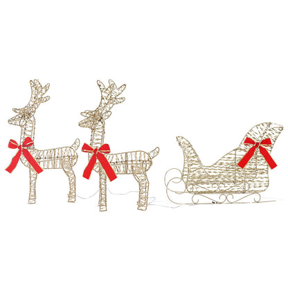Slitta trainata da renna Bianco caldo 30 x 12 x 55 cm PET | homemem39
