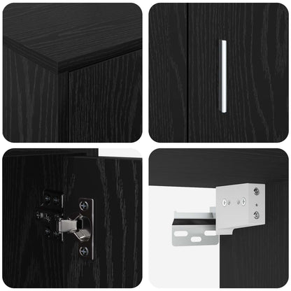 Set mobile TV 4 pcs Rovere Nero Legno multistrato