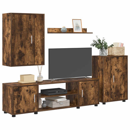 Set mobile TV 4 pcs Rovo affumicato Legno multistrato