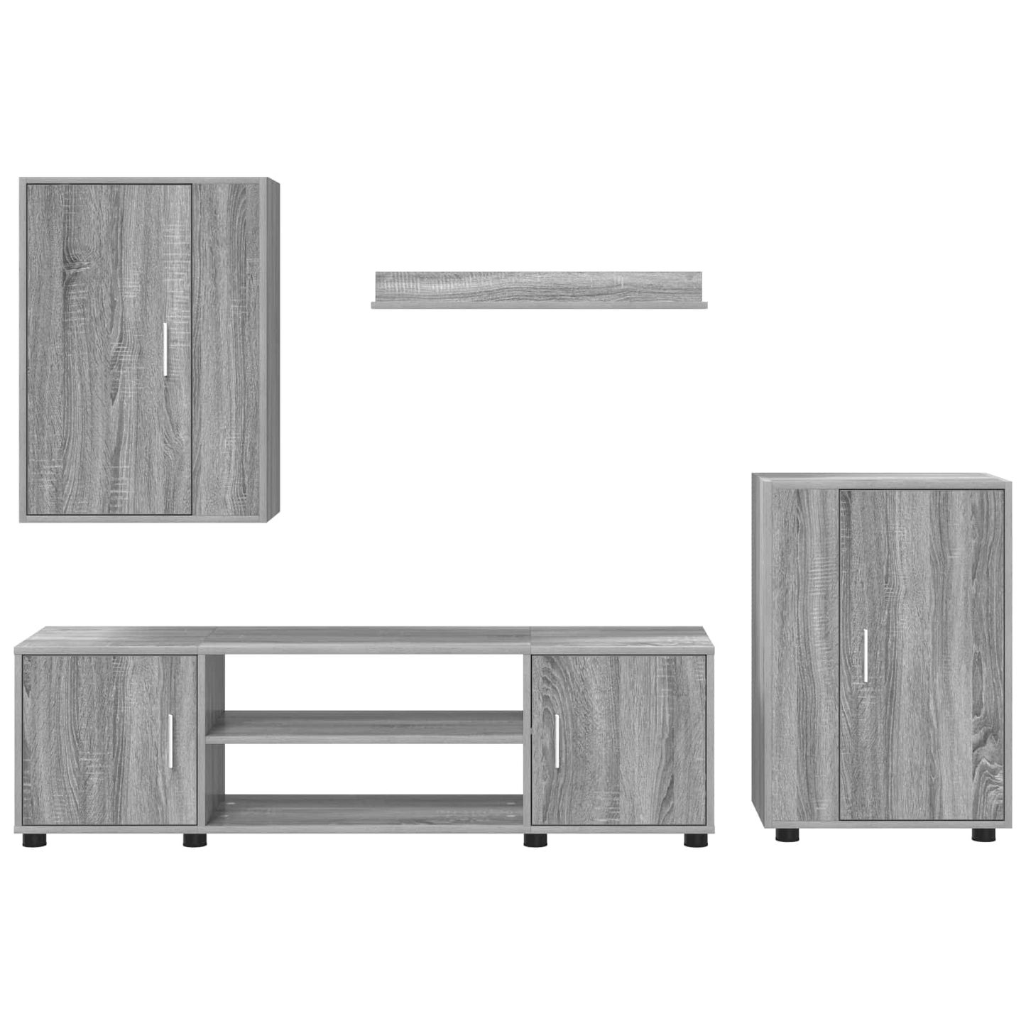 Set mobile TV 4 pcs Grigio Sonoma Legno multistrato