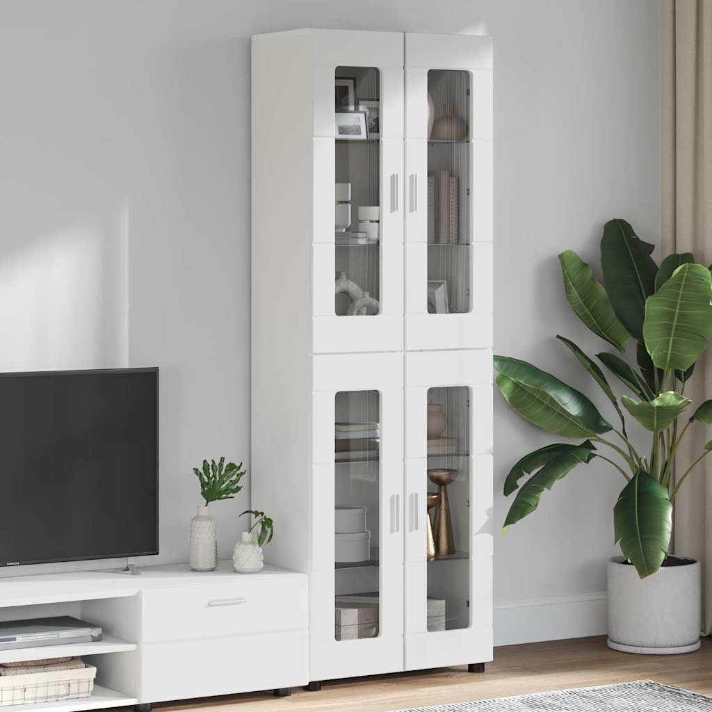 Credenza con porta Bianco 60 x 35 x 182 cm Legno multistrato